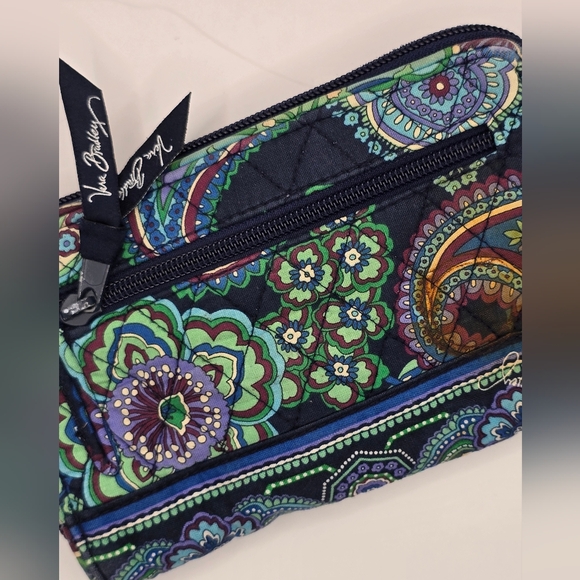 Vera Bradley Turn Lock Wallet in the "Rhythm and Blues" pattern CC & ID slots. - Picture 4 of 7